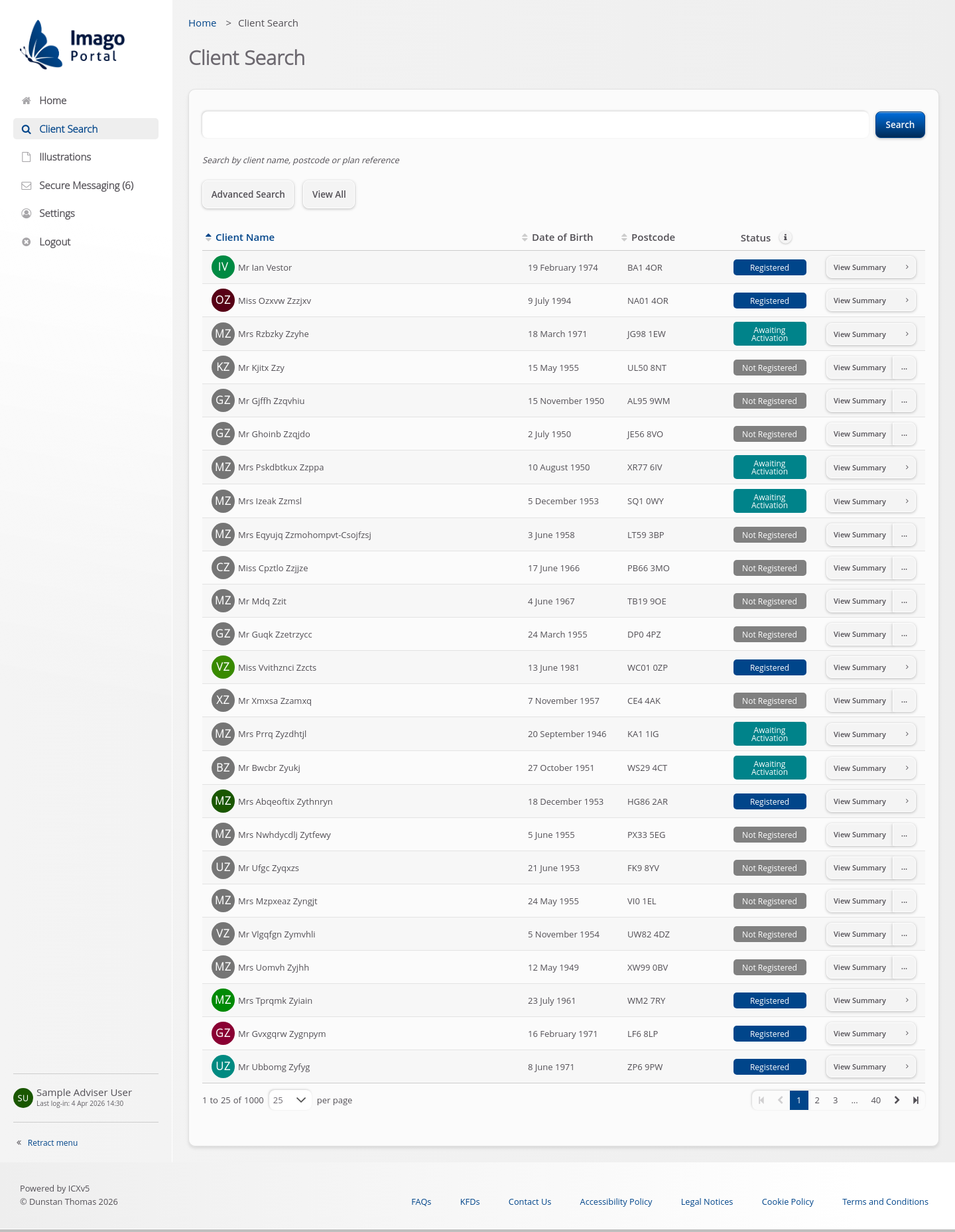 Role-Adviser > 02 Client Search